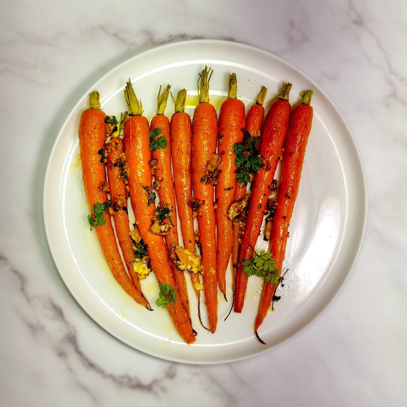 Maple and Mustard Glazed Baby Carrots